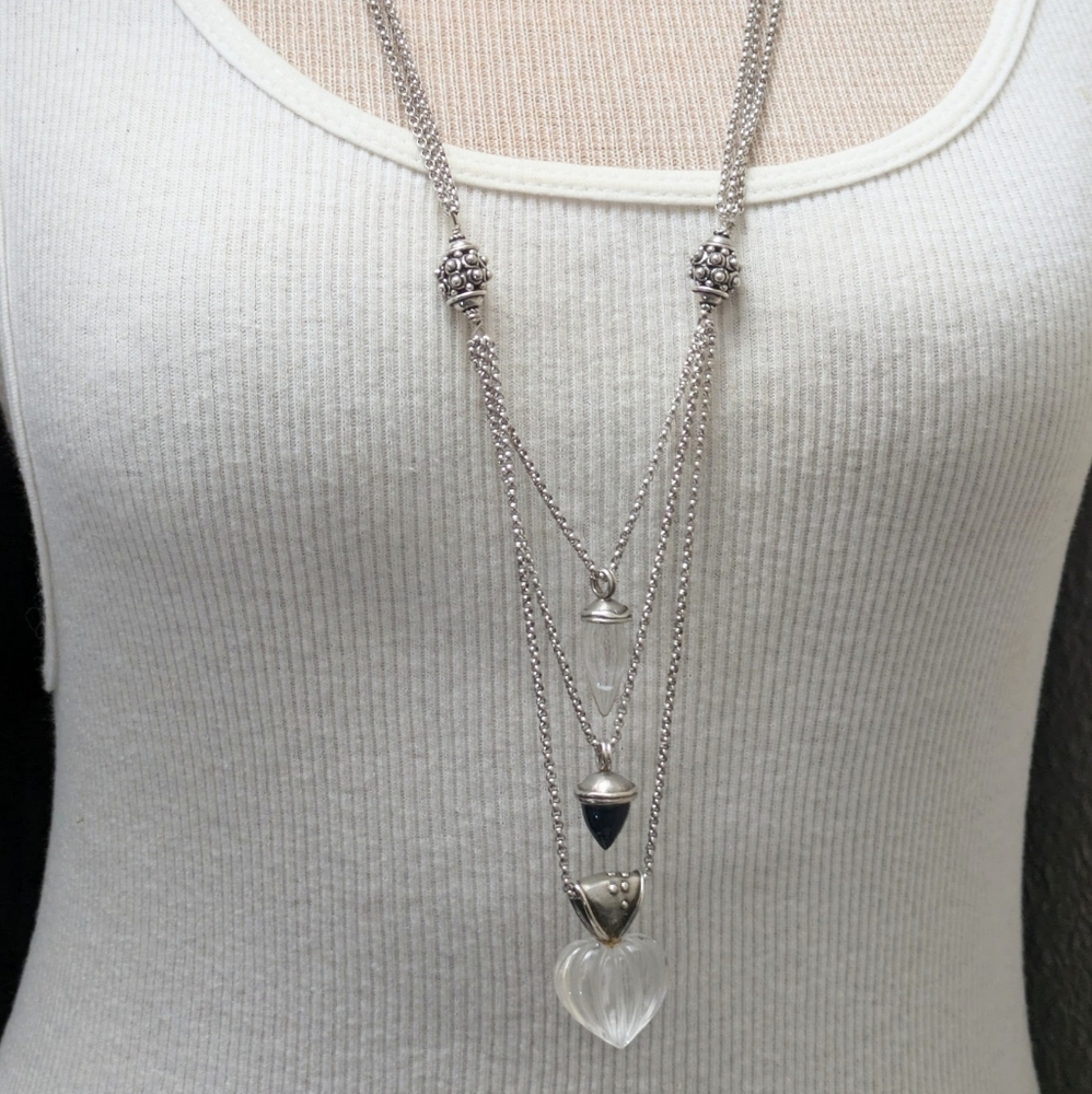 Sterling Rock Quartz Heart Necklace